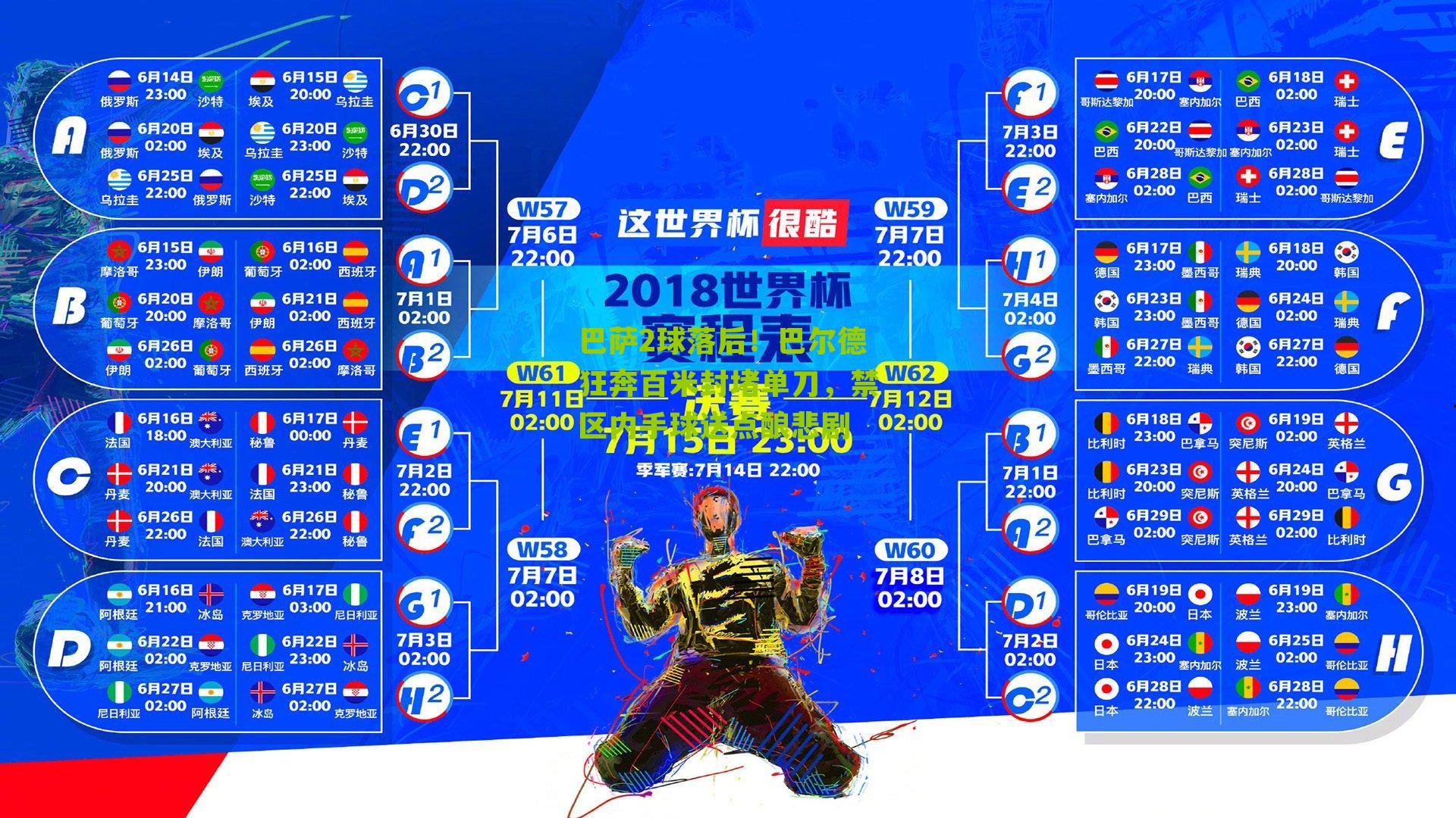 巴萨2球落后!巴尔德狂奔百米封堵单刀,禁区内手球送点酿悲剧